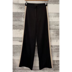 MIANOTTE Women's Black w/Brown Stripe Wide Leg Pants Size 1 (Fit 28x33)